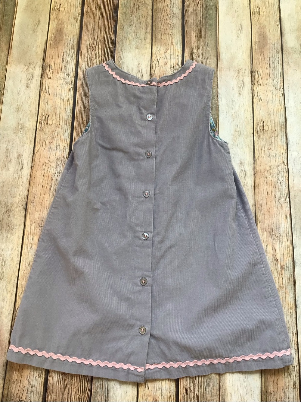Mini Boden Corduroy Mouse Pinnie Dress - Picture 2 of 4